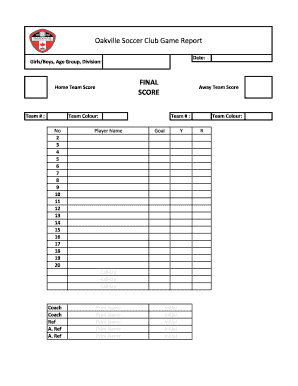 Oakville Soccer Club  Form