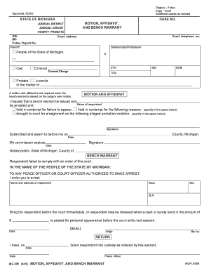 Warrant Bench  Form