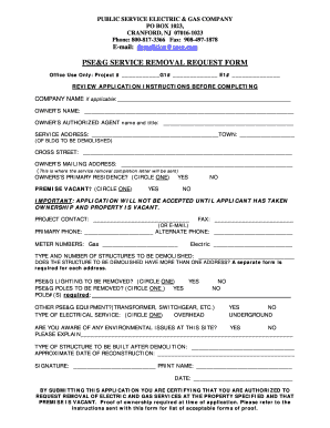 Pseg Demolition  Form