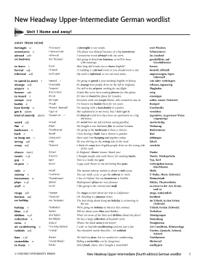 New Headway Wordlist Intermediate Form