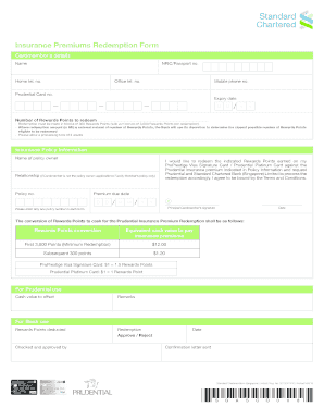 Prudential Rewards Redemption  Form