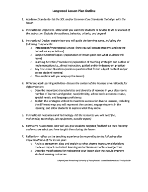 Outline of Learning Plan  Form