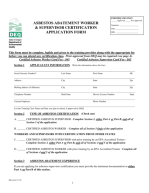  Asbestos Abatement Worker Certification Oregondeq 2014