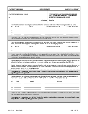 Exemption for Ignition Interlock Device Form