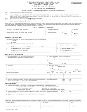 Hawaii Guardian 45 Benefits Fill  Form