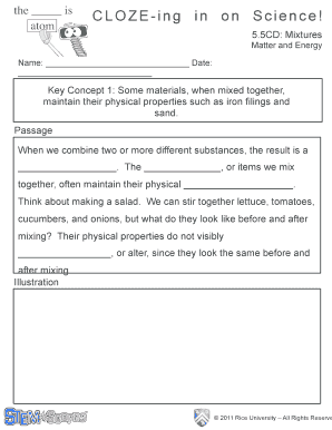 Cloze Worksheet Energy Answer Key  Form