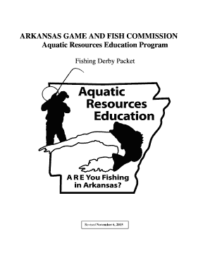 Fishing Derbies Application Packet Arkansas Game and Fish  Form