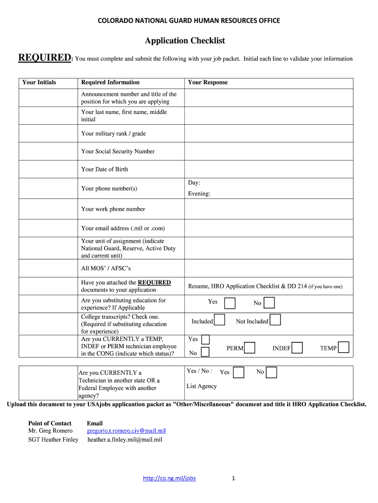 Co Hro  Form