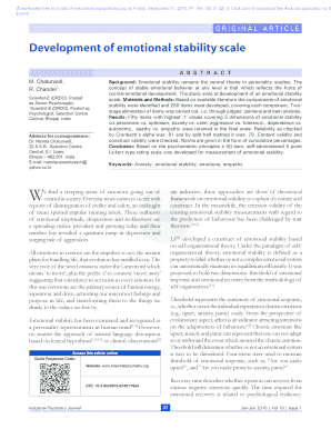 Emotional Stability Questionnaire Esq PDF  Form