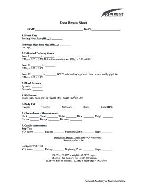 Nasm Workout Template  Form