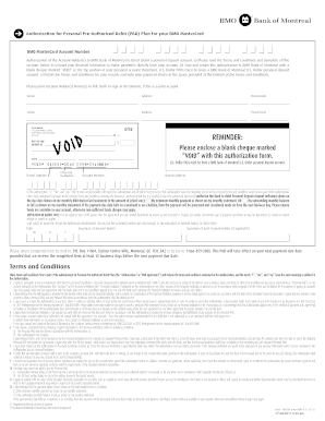 Bmo Pre Authorized Debit Form