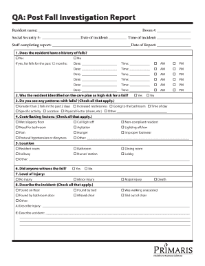 Fall Investigation Form