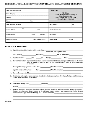 Allegheny County Tb Clinic  Form