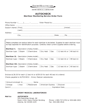 AUTOCHECK Emory Healthcare Emoryhealthcare  Form