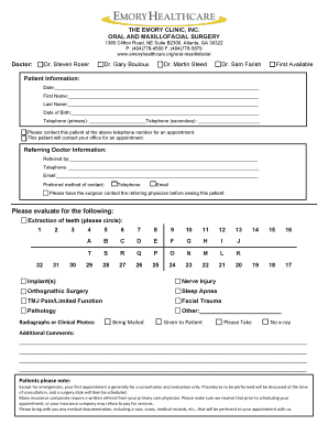 Emory Oral Surgery  Form