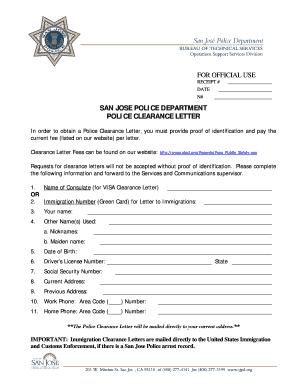 Clearance Letter Police  Form
