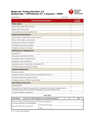 Acls Megacode Cheat Sheet  Form