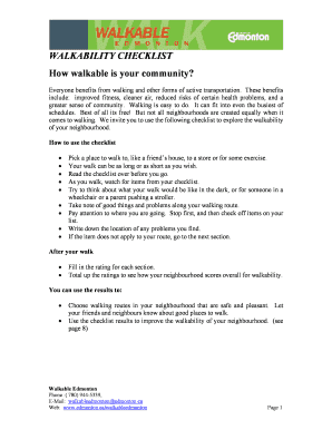Walkability Checklist  Form