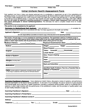  Initial Uniform Health Assessment Form Monroe County Medical Mcms 2015-2024