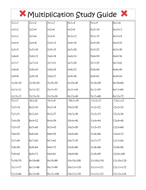 Multiplication Guide  Form