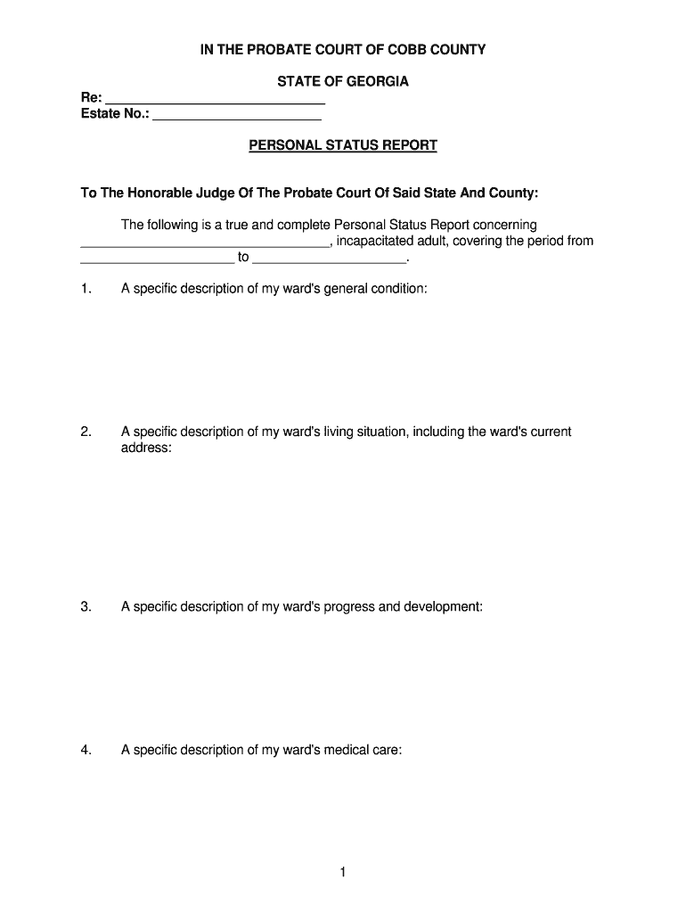 Personal Status Report  Form