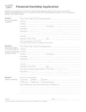 Financial Hardship Form