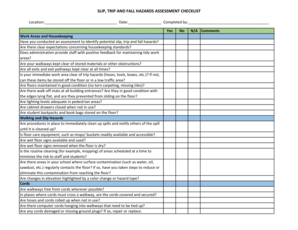 SLIP TRIP and FALL HAZARDS ASSESSMENT CHECKLIST  Form