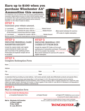 Winchester Ammo Rebate Form