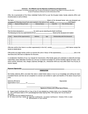 Noc Format for Property from Sister