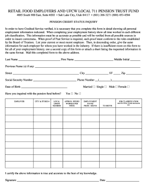 Ufcw Local 711 Retirement  Form