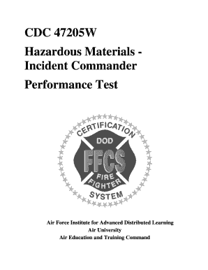Incident Commander Performance Test DoD Fire Emergency