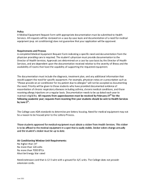 Request Letter for Purchase of Medical Equipment  Form