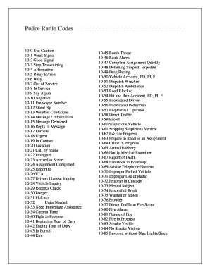 Radio Codes  Form