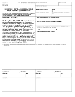CD 342 Office of the General Counsel Department of Commerce  Form