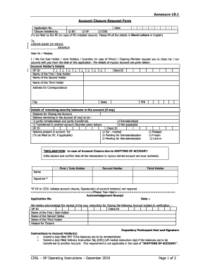 Union Bank Account Closure Form