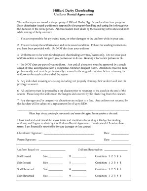 Cheer Uniform Contract