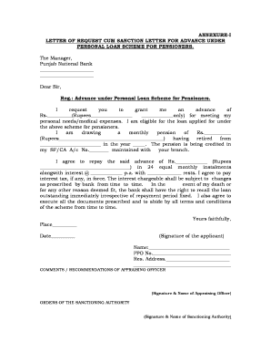 Pnb Loan Sanction Letter Download  Form