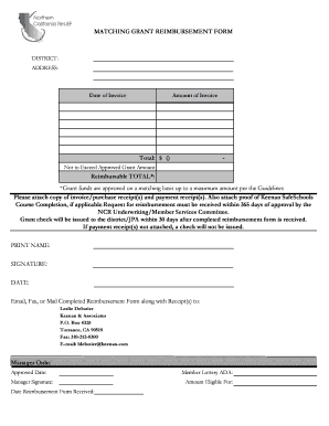NCR Matching Grant Program NorCal ReLiEF  Form