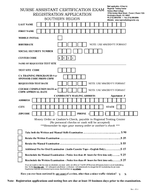 Regional Testing Center  Form