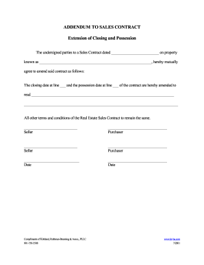 Amendment To Sales Contract Template