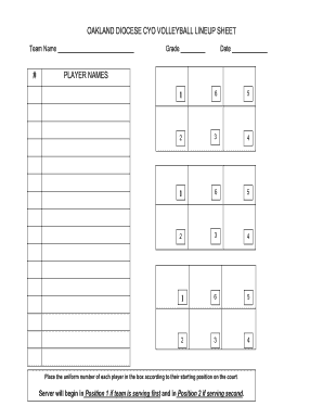 Volleyball Lineup Sheet Fill Out And Sign Printable Pdf Template Signnow
