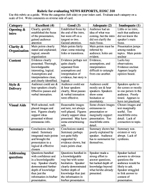 evaluating news reporting assignment