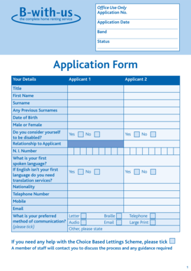 B with Us Application Form