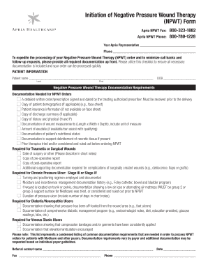 Apria Wound Vac  Form