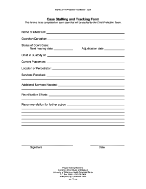 Case Staffing Template  Form
