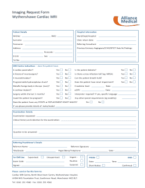 Mri Order Form Template