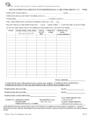 Aris Solutions Timesheet PDF  Form