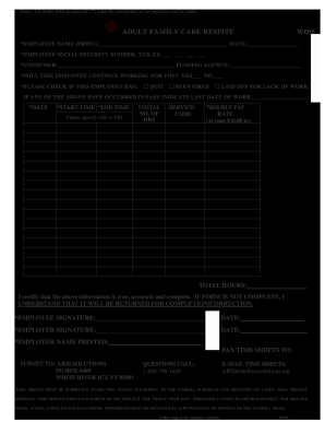 Aris Solutions Timesheet  Form