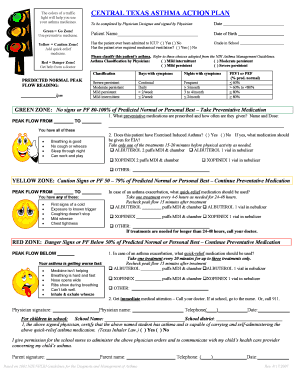 Central Texas Asthma Action Plan  Form