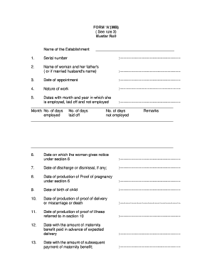 Muster Roll Certificate Format